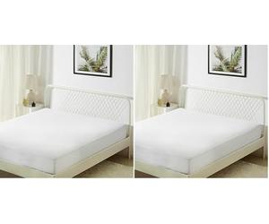 Amazon Basics Protège Matelas Imperméable, 45 cm Bonnet Extra Profond, Lavable et Silencieux, 180 x 200 cm, Blanc (Lot de 2)
