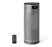 Amazon Basics Radiateur Électrique Céramique, 1800W, Télécommande, Oscillation 70°, Affichage Digital, 5 Modes, Minuterie 24h, 40cm, Gris
