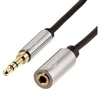 Amazon Basics Rallonge audio stéréo 3,5 mm Auxiliaire mâle vers femelle, 3.66 m, 12 feet, Noir