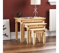 Amazon Basics Rectangulaire Corona Table d'appoint gigognes, pin Massif, 38P x 60l x 50H cm (Anciennement Marque Movian)