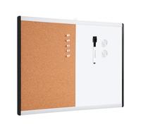 Amazon Basics Rectangulaire effaçable à sec magnétique, tableau combiné, cadre en plastique/aluminium, 1 pièce, 43 x 58 cm, blanc, jaune