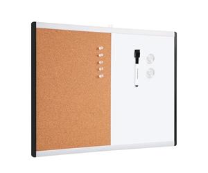 Amazon Basics Rectangulaire effaçable à sec magnétique, tableau combiné, cadre en plastique/aluminium, 1 pièce, 43 x 58 cm, blanc, jaune