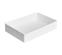 Amazon Basics Rectangulaire Organiseur en plastique à accessoires Grand format, 24 x 17 x 5 cm, Blanc