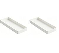 Amazon Basics Rectangulaire Organiseur en plastique à accessoires Petit format, 23.8 x 8.3 x 2.5 cm, Blanc (Lot de 2)
