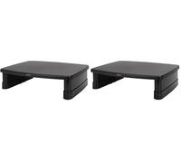 Amazon Basics Rehausseur de Moniteur Réglable en Hauteur avec Rangement, Design Empilable à 3 Niveaux, Plastique ABS Durable, Supporte Jusqu’à 10kg, pour Écrans et Ordinateurs Portables, Noir.