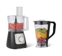 Amazon Basics Robot culinaire et fouet à 2 vitesses, bol de 2,4 litres et carafe de 1,5 litre, 800 W, noir