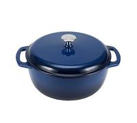 Amazon Basics Ronde Faitout en fonte émaillée 5.7 L, bleu marine