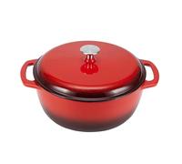 Amazon Basics Ronde Faitout en fonte émaillée, 6.9 l, Rouge