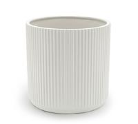 Amazon Basics Ronde Pot en céramique rainuré, 20.3 cm, Blanc