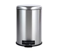 Amazon Basics Ronde Poubelle à pédale, acier inoxydable, 20 L, Argenté