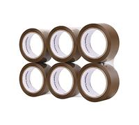 Amazon Basics Ruban adhésif d'emballage, 48 mm x 66 m, épaisseur: 0.046mm - Marron (6 rouleaux)