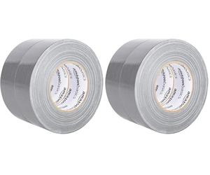 Amazon Basics Ruban toilé tous usages, 5 cm de large x 54.8 m, argenté, 2 rouleaux (lot de 2)
