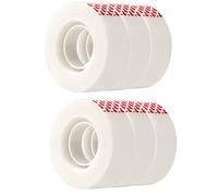 Amazon Basics Rubans adhésifs mat, conçu pour la réparation, recharges de ruban adhésif, 6 unité, 1,9 cm de largeur x 2540 cm de longueur, Translucide