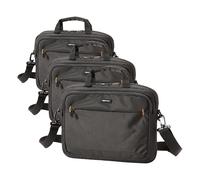 Amazon Basics Sac à bandoulière Compact pour Ordinateur Portable avec Poches de Rangement pour Accessoires (14 Pouces - 35,6 cm) Noir, 1 unité (Lot de 3)