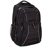 Amazon Basics Sac à dos pour ordinateur avec bretelles rembourrées et compartiments de rangement pour stylos, clés, téléphone portable - Convient à la plupart des ordinateurs 43.2cm, noir