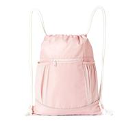 Amazon Basics Sac de Sport à Cordon avec Poches pour Bouteilles, Sac à Dos Durable pour Gym, École et Voyage, Rose