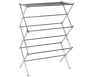 Amazon Basics Séchoir à linge d'intérieur pliable Concertina, 74.9 x 36.8 x 106.2 cm (LXWXH), Chromé