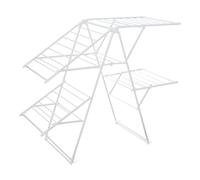 Amazon Basics Séchoir à Linge en métal à Quatre Ailes, Pliable, 155 x 60 x 126 cm, Blanc