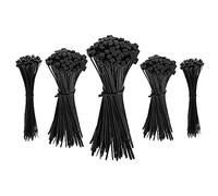 Amazon Basics Serre-câbles réglables, colliers de serrage pour gestion des câbles, 100/120/150/200/300 mm, 500 unité, lot de 1, noir