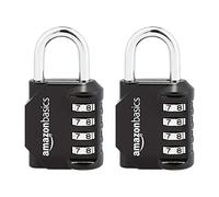 Amazon Basics Serrure à combinaison AB-PL111 Cadenas, Noir, lot de 2