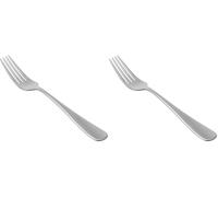 Amazon Basics Service de 12 fourchettes de Table en Acier Inoxydable avec Bord Arrondi, Argenté (Lot de 2)