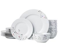 Amazon Basics Service de table 18 pièces - Branches, pour 6 personnes