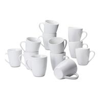 Amazon Basics Service de tasses à café, 12 unité, lot de 1, Porcelaine, 355 ml, Blanc
