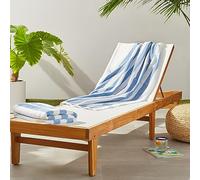 Amazon Basics Serviette pour Plage, Piscine, Sport et Spa, 100% Coton Rayures Cabana, 76 x 152 cm, Bleu Ciel, Lot de 2