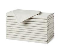 Amazon Basics Serviettes de Table en Tissu, Anti-Taches, Lavables et Réutilisables, Lot de 12, 43 x 43 cm, Blanc