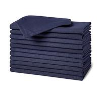 Amazon Basics Serviettes en Tissu Réutilisables Antitaches et Infroissables, Lot de 12, 43 x 43 cm, Bleu