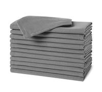 Amazon Basics Serviettes en Tissu Réutilisables Antitaches et Infroissables, Lot de 12, 43 x 43 cm, Gris
