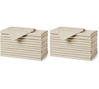 Amazon Basics Serviettes en Tissu Réutilisables Antitaches et Infroissables, Lot de 24, 43 x 43 cm, Beige