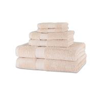 Amazon Basics Set de Bain Bio 6 Pièces - 100% Coton Biologique Anti-décoloration - 2 Draps de Bain + 2 Serviettes de Toilette + 2 Gants de Toilette, Rose Fard À Joues