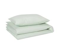 Amazon Basics Set Literie Enfant 100% Coton Biologique, Housse de Couette Réversible 100 x 135 cm & Taie d'oreiller 40 x 60 cm pour Lit Enfant, Vert Sauge