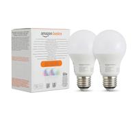 Amazon Basics Smart Ampoule LED multicolore, culot E27, 8W (équivalent 60W), fonctionne avec Alexa uniquement, 2 pièce
