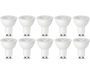 Amazon Basics Spot LED type GU10, 5.5W (équivalent ampoule incandescente de 50W), blanc chaud, dimmable, 10 Unité (Lot de 1)