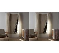 Amazon Basics Store Occultant sans Perçage, Protection Solaire Portable avec Ventouses, Rideau de Fenêtre pour Chambre et Voyage, 127 x 198 cm, 1 Pièce, Beige (Lot de 2)