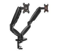 Amazon Basics Support à deux bras réglables à ressort à gaz pour écrans, peut accueillir des écrans allant jusqu’à 27" (68.6 cm), Noir