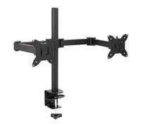 Amazon Basics Support de Bureau Réglable pour Deux Écrans, Compatible avec les Moniteurs jusqu’à 81cm et 10kg par Bras, Tension Réglable, Compatible VESA 75mm × 75mm / 100mm × 100mm, Noir