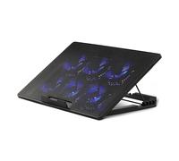 Amazon Basics Support de Refroidissement pour Ordinateur Portable avec 6 Ventilateurs Silencieux, pour Ordinateurs Portables de 12 à 17 po, avec Ports USB-A et USB-C, Réglable en Hauteur