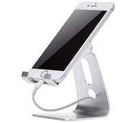 Amazon Basics Support de téléphone portable ajustable pour iPhone et Android , Argenté