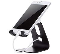 Amazon Basics Support de téléphone portable ajustable pour iPhone et Android, Simple, Jumeau, Noir