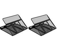 Amazon Basics Support d'ordinateur Portable réglable Ergonomique et ventilé jusqu'à 17.3 Pouces, 33 x 28.7 x 18.5 cm, Noir (Lot de 2)