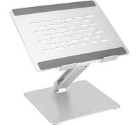 Amazon Basics Support Ergonomique pour Ordinateur Portable, Multi-Angle avec Ventilation Thermique, Charnières Préserrées pour Meilleure Stabilité, Compatible avec Ordinateurs 25,4cm - 43,2cm, Argent