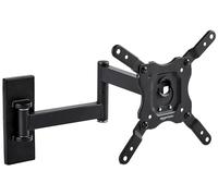 Amazon Basics Support Mural Pour Téléviseur, Mouvement Complet, Pivotant et Inclinable, Pour Téléviseurs ou Écrans Plats et Incurvés 12 à 40 Pouces Jusqu’à 36kg, Support TV, VESA max. 200x200mm, Noir