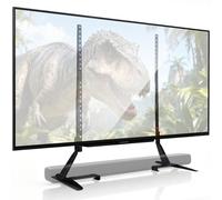 Amazon Basics Support Universel pour Téléviseur, Hauteur Réglable pour Téléviseurs 56cm à 196cm, Supporte jusqu’à 36,3 kg, Compatible VESA 200×100 à 800×400, Support pour Barre de Son Inclus, Noir.