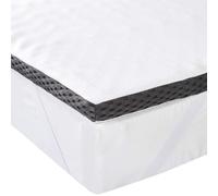 Amazon Basics Surmatelas de Mousse à Mémoire de Forme avec Sangles, 150 x 200 x 4 cm, Blanc