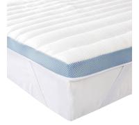 Amazon Basics Surmatelas de Mousse à Mémoire de Forme avec Sangles, 180 x 200 x 5 cm, Blanc