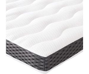 Amazon Basics Surmatelas de Mousse à mémoire de Forme Confortable, Très Moelleux, 120 x 200 x 7 cm, Blanc