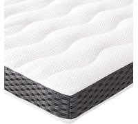 Amazon Basics Surmatelas de Mousse à Mémoire de Forme confortable, Très Moelleux, 150 x 200 x 7 cm, Blanc